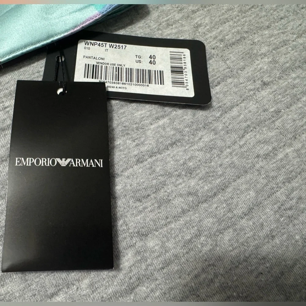 Emporio Armani Multicolour Checked High-Waisted Wide Leg Trousers Size 4 - Picture 8 of 14